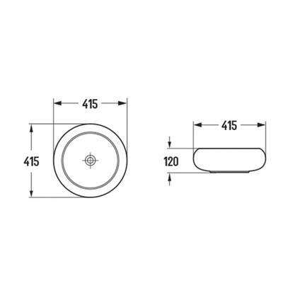 Раковина накладная Comforty 114, круглая, цвет белый