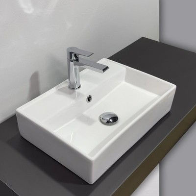 Раковина накладная Comforty 7657D, прямоугольная, цвет белый, 50 см