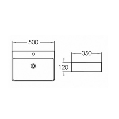 Раковина накладная Comforty 7657D, прямоугольная, цвет белый, 50 см