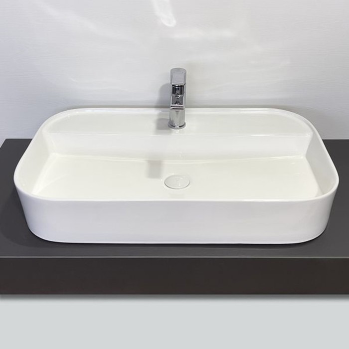 Раковина накладная Comforty 78500D, прямоугольная, цвет белый, 75 см