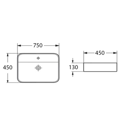 Раковина накладная Comforty 78500D, прямоугольная, цвет белый, 75 см