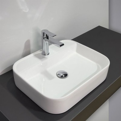 Раковина накладная Comforty 78574-50, прямоугольная, цвет белый, 50 см
