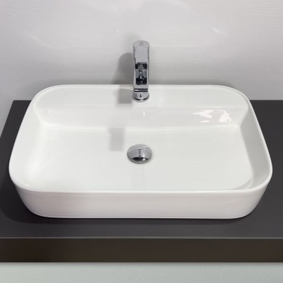 Раковина накладная Comforty 78574-60, прямоугольная, цвет белый, 60 см