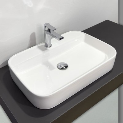 Раковина накладная Comforty 78574-60, прямоугольная, цвет белый, 60 см