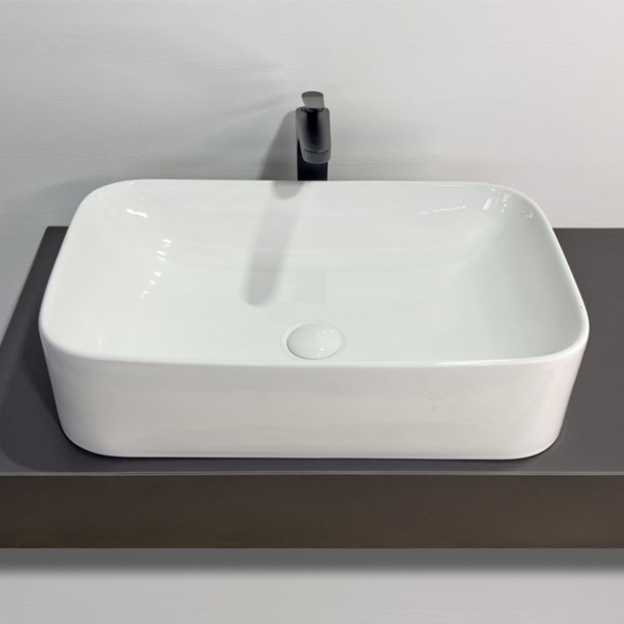 Раковина накладная Comforty 78575-60, прямоугольная, цвет белый, 61 см