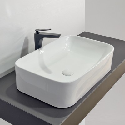 Раковина накладная Comforty 78575-60, прямоугольная, цвет белый, 61 см