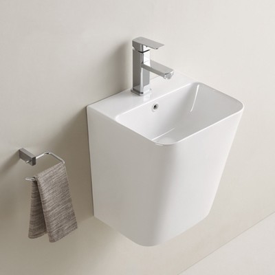 Раковина подвесная Comforty 500Q, моноблок, прямоугольная, цвет белый