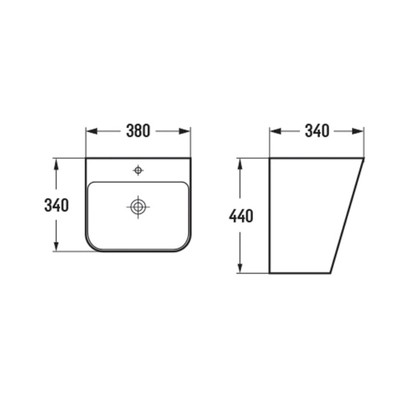 Раковина подвесная Comforty 500Q, моноблок, прямоугольная, цвет белый