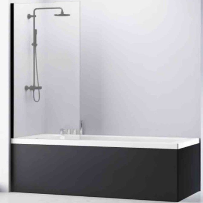 Шторка для ванны Comforty SL 171B, прозрачное стекло 8 мм, черный профиль, 70х140 см