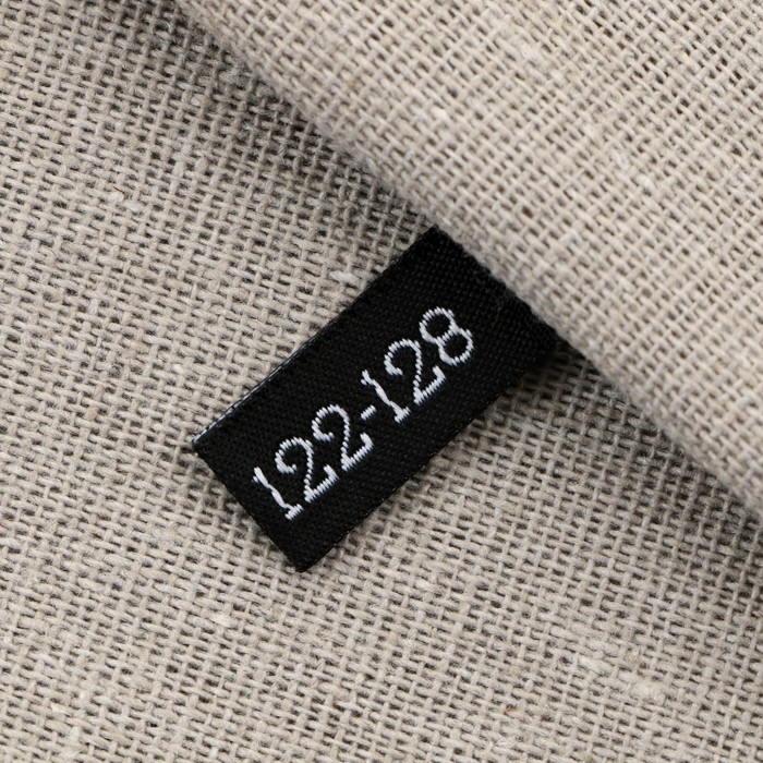 Нашивка текстильная «122-128», 5 х 1.1 см, цвет чёрный - Фото 1