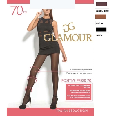 Колготки женские GLAMOUR Positive Press 70, чёрные, (nero), размер 2