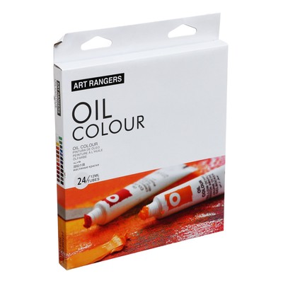 УЦЕНКА Краски масляные 24 цвета, металлическая туба 12 мл, в картонной коробке