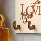 Ключница настенная декоративная «Любовь. цветы», крючки на панно, 10×15 см - фото 22297371