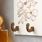 Ключница настенная декоративная «Цветы», крючки на панно, 10?15 см (комплект 3 шт) - фото 52686047