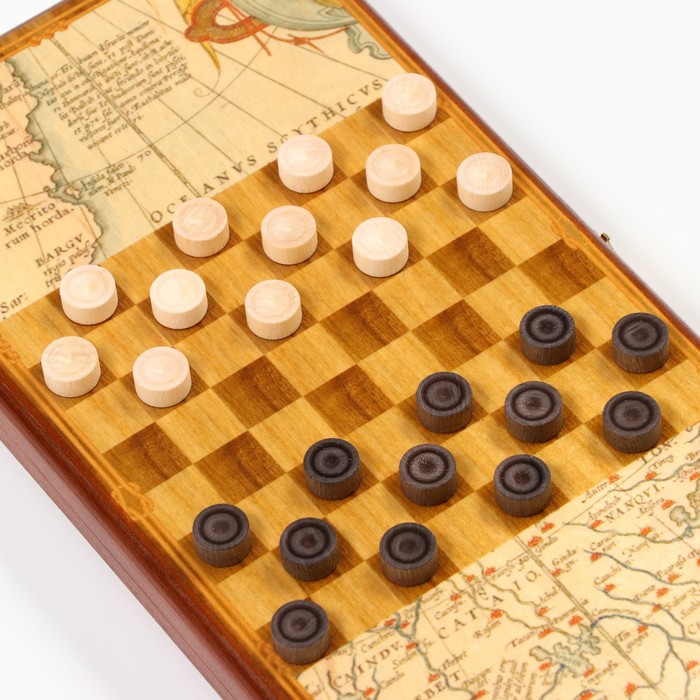 Нарды "Морские", деревянная доска 40 х 40 см, с полем для игры в шашки - фото 1884682550