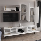 Гостиная подвесная «Глэйс», 2108×436×1757 мм, цвет ЛДСП белый бриллиант/МДФ монте белый - Фото 3