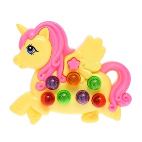 Музыкальная игрушка «Любимый единорог», звук, свет, цвет жёлтый, в пакете
