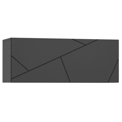 Шкаф навесной «Шерлок», 902×314×350 мм, 1 дверь, цвет ЛДСП графит серый / МДФ графит