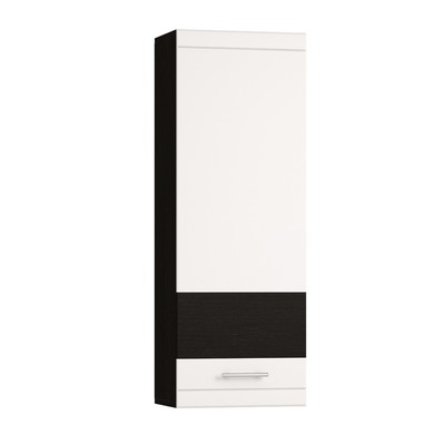 Шкаф навесной «Квартал», 450×296×1264 мм, 1 дверь, правый, цвет дуб венге / белый глянец