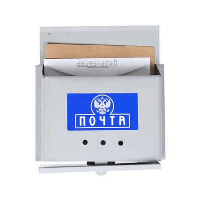 Ящик почтовый без замка (с петлёй), горизонтальный «Письмо», серый