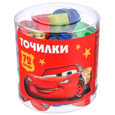 Точилка пластиковая «Круглая», МИКС, «Машинки»