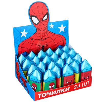 Точилка с ластиком, пластиковая, «Супергерой»