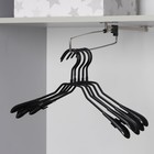Плечики - вешалки для одежды антискользящие Доляна, 39×20,5 см, 5 шт, цвет чёрный - Фото 6