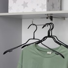 Плечики - вешалки для одежды антискользящие Доляна, 39×20,5 см, 5 шт, цвет чёрный - Фото 2