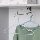 Плечики - вешалки для одежды детские с антискользящим покрытием Доляна, 29,5×17 см, 10 шт, цвет голубой - фото 9905583