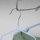 Плечики - вешалки для одежды детские с антискользящим покрытием Доляна, 29,5×17 см, 10 шт, цвет голубой - фото 9905584