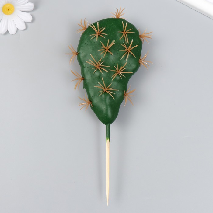 Искусственное растение для творчества "Кактус Опунция" 13,5х7 см длинна 20 см - Фото 1