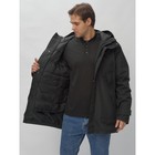 Куртка-парка мужская, размер 48, цвет чёрный - Фото 4