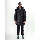 Куртка зимняя удлинённая мужская, размер 58, цвет чёрный - Фото 1