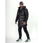 Куртка зимняя удлинённая мужская, размер 58, цвет чёрный - Фото 2