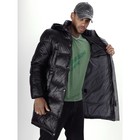 Куртка зимняя удлинённая мужская, размер 58, цвет чёрный - Фото 12