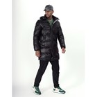 Куртка зимняя удлинённая мужская, размер 58, цвет чёрный - Фото 13