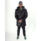 Куртка зимняя удлинённая мужская, размер 58, цвет чёрный - Фото 3