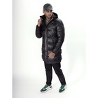 Куртка зимняя удлинённая мужская, размер 58, цвет чёрный - Фото 4