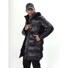 Куртка зимняя удлинённая мужская, размер 58, цвет чёрный - Фото 8