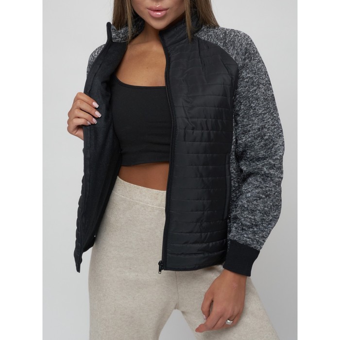 Толстовка женская на молнии, размер 48, цвет чёрный 63589