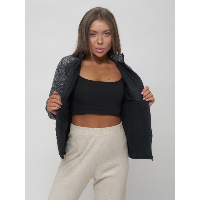 Толстовка женская на молнии, размер 48, цвет чёрный 63589