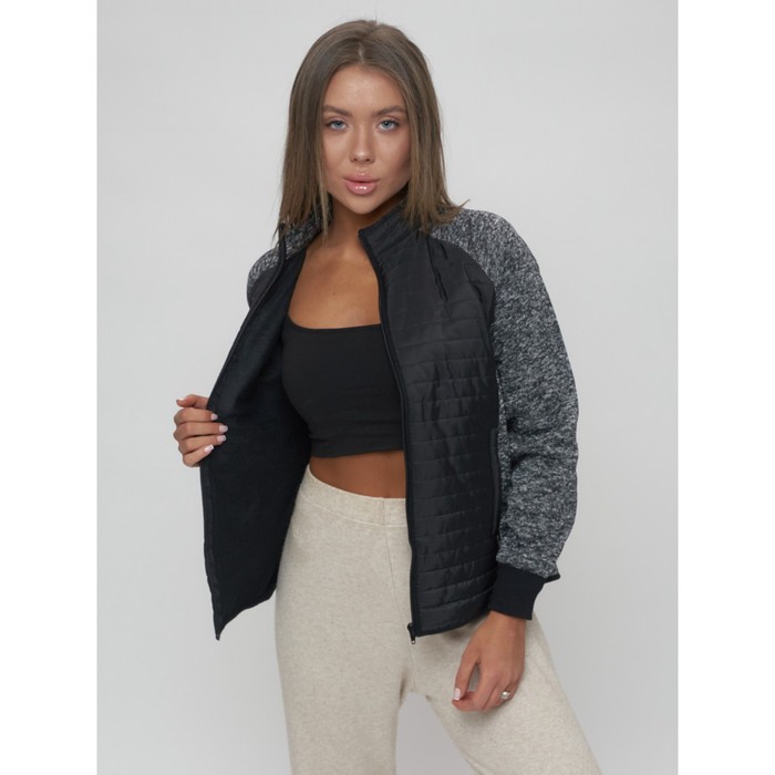 Толстовка женская на молнии, размер 48, цвет чёрный 63589