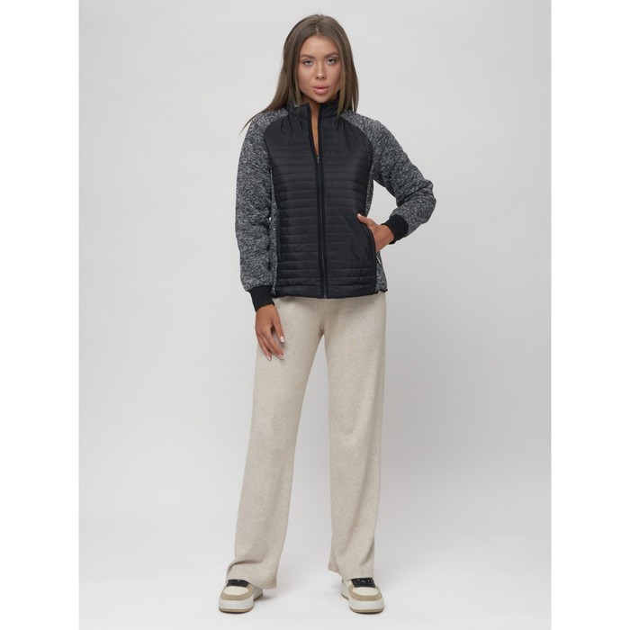 Толстовка женская на молнии, размер 48, цвет чёрный 63589