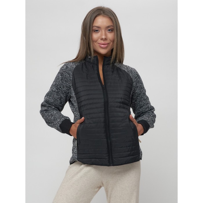 Толстовка женская на молнии, размер 48, цвет чёрный 63589