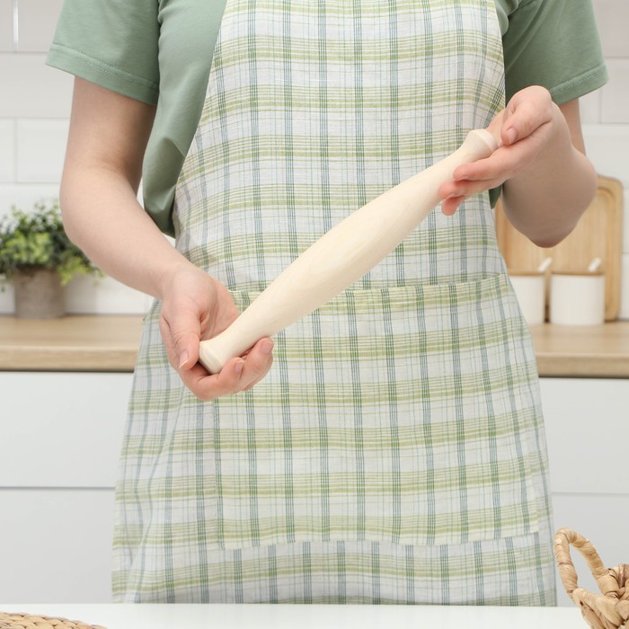 Скалка деревянная с ручками Доляна, 30×4.3 см, берёза - Фото 1