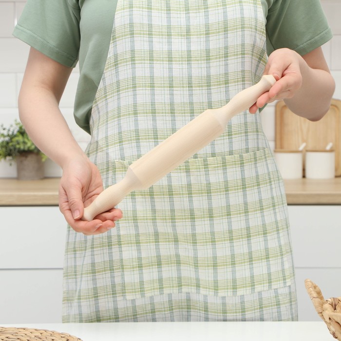 Скалка деревянная с ручками Доляна, 35×4.3 см, берёза - Фото 1