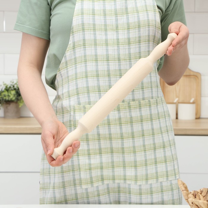 Скалка деревянная с ручками Доляна, 44 см, берёза - Фото 1