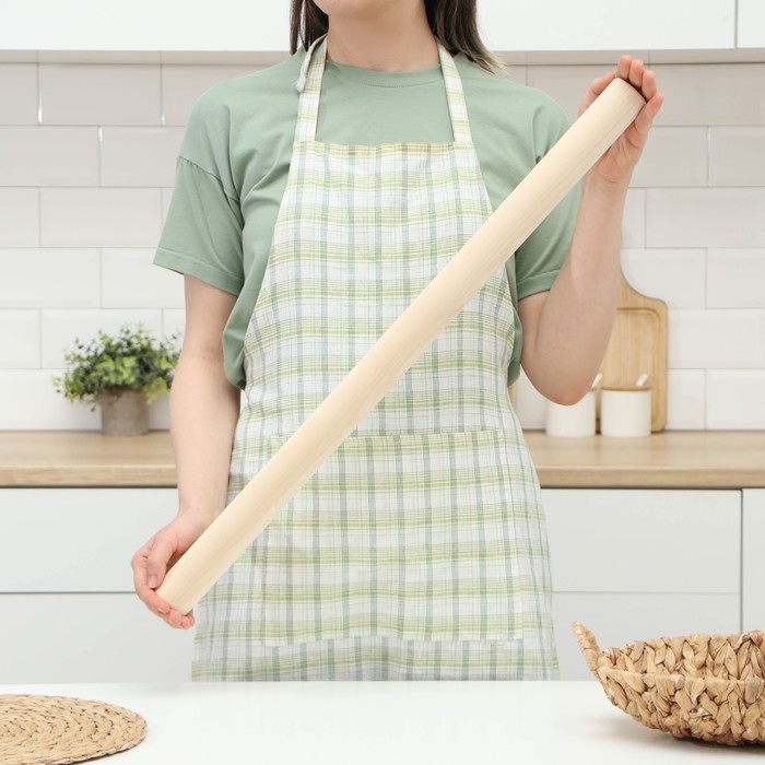 Скалка деревянная прямая Доляна, 70×4,3 см, берёза - Фото 1