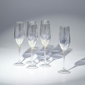 Набор стеклянных бокалов для шампанского «Селест. Золотистый хамелеон», 6 шт