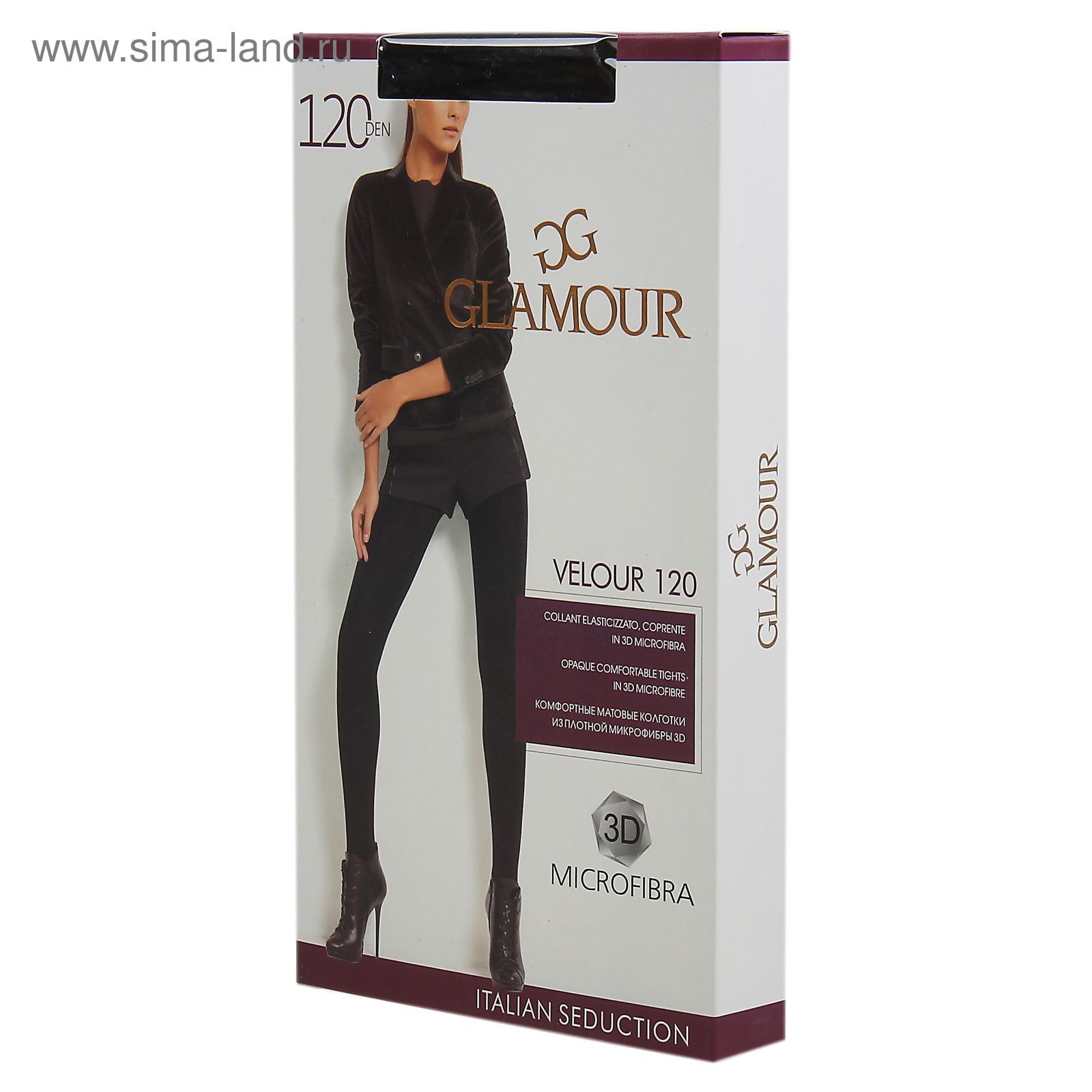 Колготки женские GLAMOUR Velour 120 цвет чёрный (nero), р-р 4 (1018158) -  Купить по цене от 122.00 руб. | Интернет магазин SIMA-LAND.RU